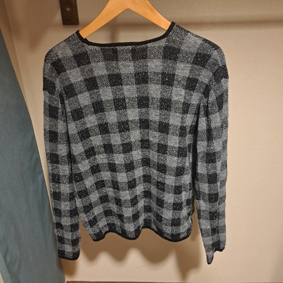 Rena Rowan Size Md Cardigan Oversized Sweater..Plaid..Wool Blend..Full Body - Picture 2 of 7